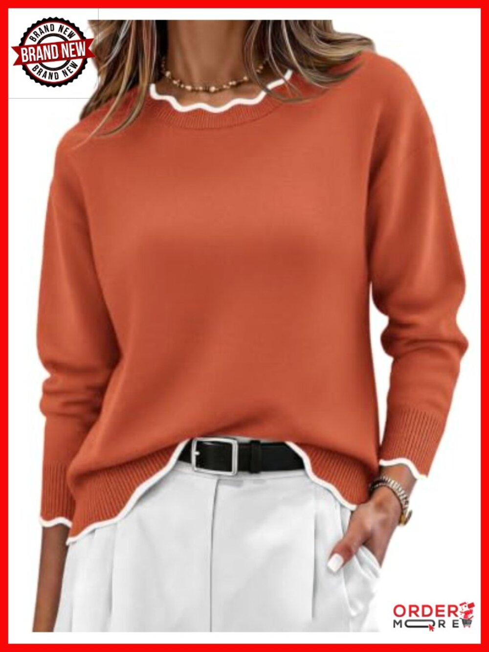 Loose Fit Knit Pullover Sweater Crew Neck Long Sleeve Fall Winter Casual